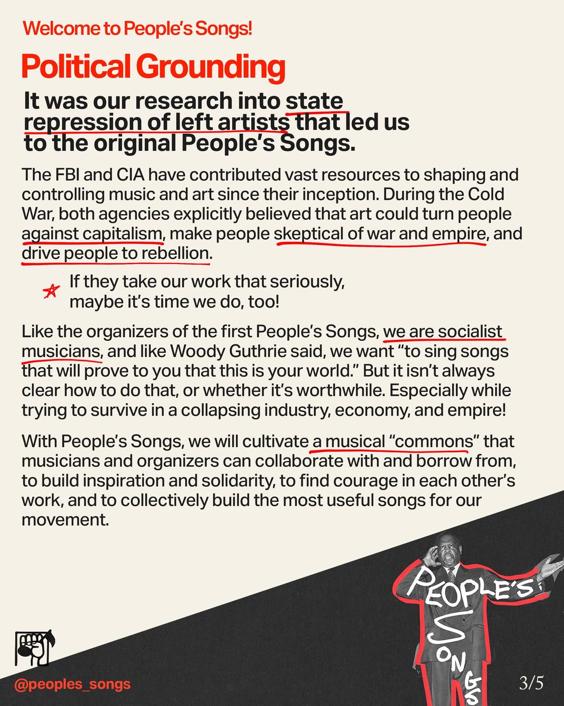 People's Songs Instagram post, slide 3 of 5